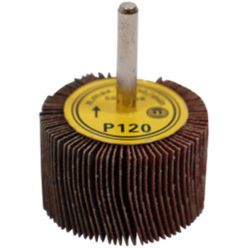 FLAP WHEEL 50 X 20MM 120G FB - MOUNTED 6MM SHANK (50MM DIA X 20MM WIDE)