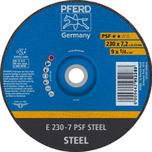 GRINDING DISC STL 230 X 7.0 PSF PFERD - FOR STEEL - UNIVERSAL LINE