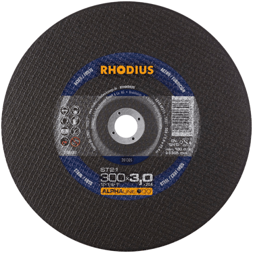 CUT OFF STEEL 300X3.0X25 RHOD (10) - RHODIUS ALPHALINE ST21