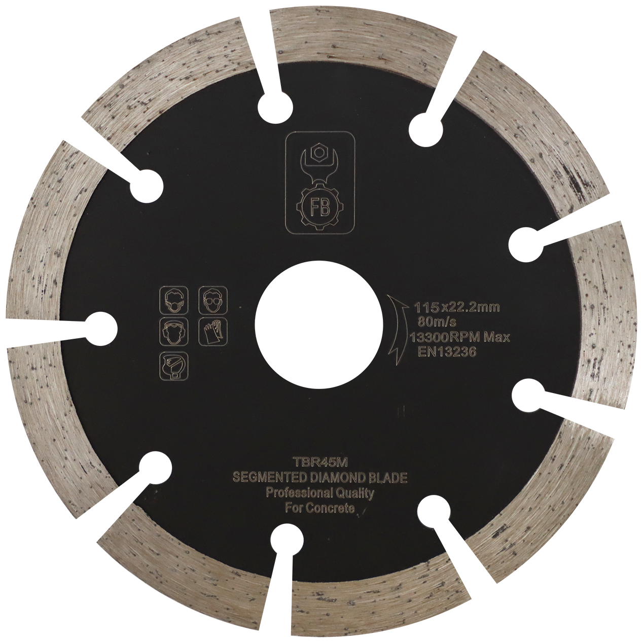DIAMOND BLD 115MM SEGMENTED FB - WET/DRY CUT - CONCRETE/BRICK
