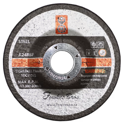 GRINDING DISC STL 115 X 6.0 FB - FOR STEEL