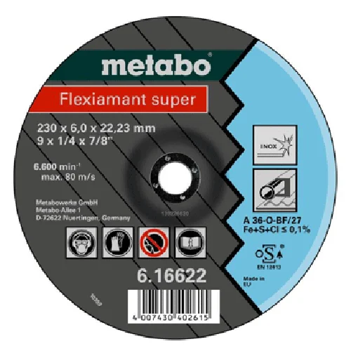 GRINDING DISC S/S 230 X 6.0 METAB0 - DWS - FOR STAINLESS STEEL - FLEXIAMANT