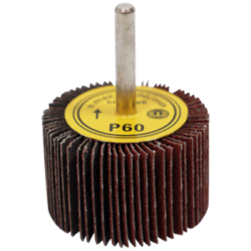 FLAP WHEEL 50 X 30MM 60G FB - MOUNTED 6MM SHANK (50MM DIA X 30MM WIDE)