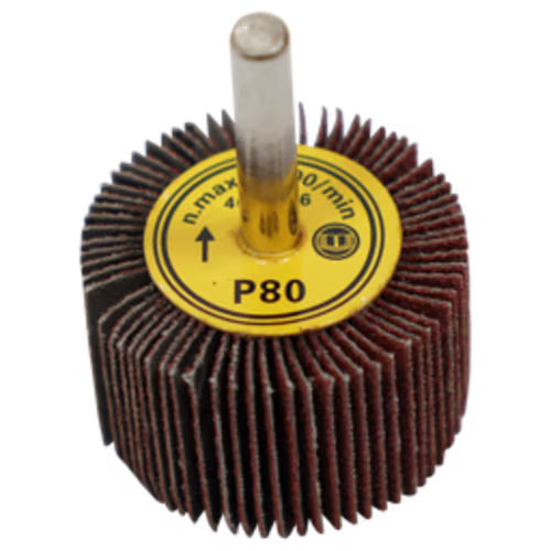 FLAP WHEEL 40 X 25MM 80G FB - MOUNTED 6MM SHANK (40MM DIA X 25MM WIDE)