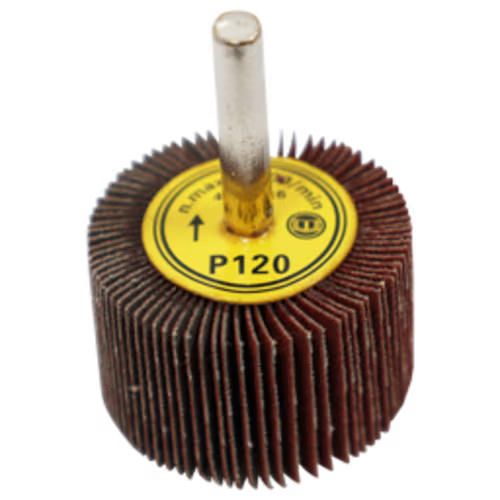 FLAP WHEEL 40 X 25MM 120G FB - MOUNTED 6MM SHANK (40MM DIA X 25MM WIDE)