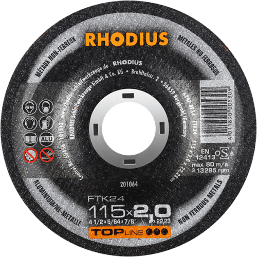 CUT OFF ALUMINIUM 115X2.0X22 RHOD - RHODIUS FTK24 TOPLINE