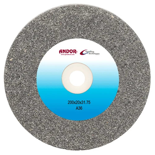 GRINDING WHEEL AN 200X20MM GREY A 36 - 31.75MM BORE - ALUMINIUM OXIDE(COARSE)