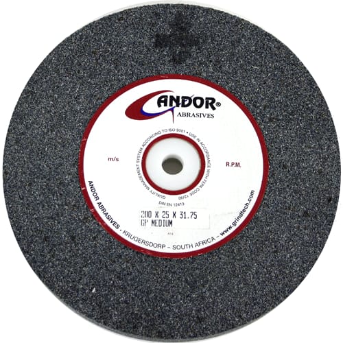 GRINDING WHEEL AN 200X25MM GREY A 46 - 31.75MM BORE - ALUMINIUM OXIDE(MEDIUM)