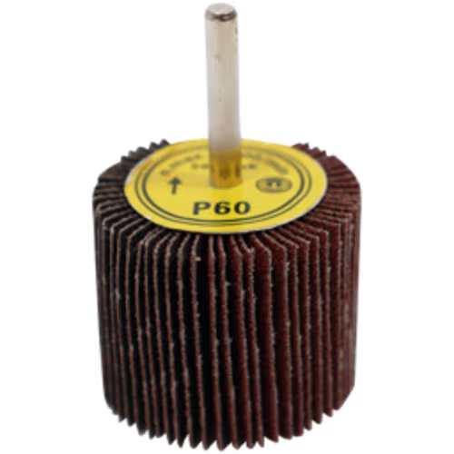 FLAP WHEEL 50 X 40MM 60G FB - MOUNTED 6MM SHANK (50MM DIA X 40MM WIDE)