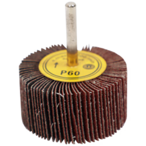 FLAP WHEEL 60 X 30MM 60G FB - MOUNTED 6MM SHANK (60MM DIA X 30MM WIDE)