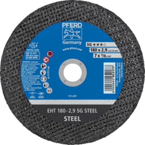 CUT OFF STEEL 180X2.9X22 SG PFERD - DWS - SG = HIGH PERFORMANCE