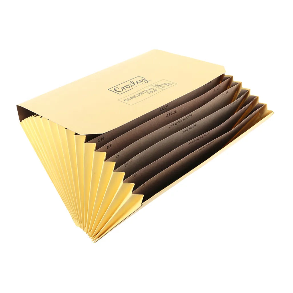 Croxley File Master Croxley Kraft Concertina File Foolscap Size Printed A-ZJan-Dec 16 Pock ...