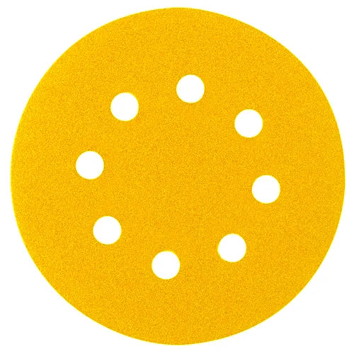 SANDING DISC VELC 125X 100G 8H FB GOLD - 8 HOLE - VELCRO SANDING DISC (GOLD)