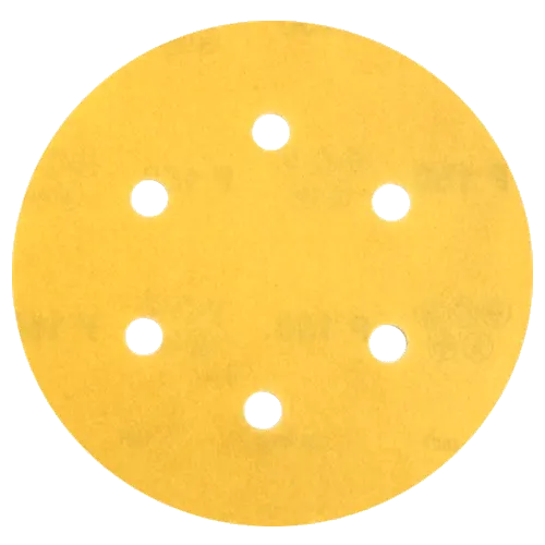 SANDING DISC VELC 150X 100G 6H FB GOLD - 6 HOLE - VELCRO SANDING DISC (GOLD)
