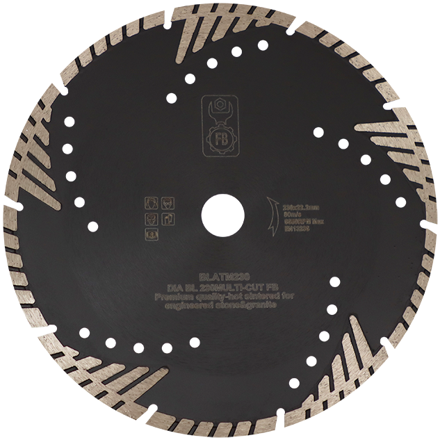 DIAMOND BLD 230MM SEGMENTED MULTI FB - HOT PRESSED - STONE/GRANITE/MARBLE