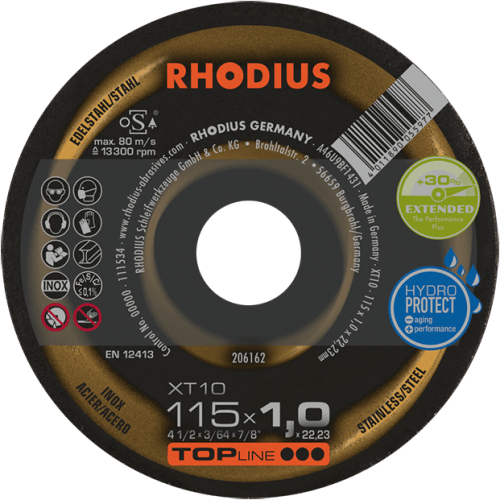 CUT OFF S/S 115X1.0X22 RHOD (50) - RHODIUS XT10 TOPLINE (INOX)