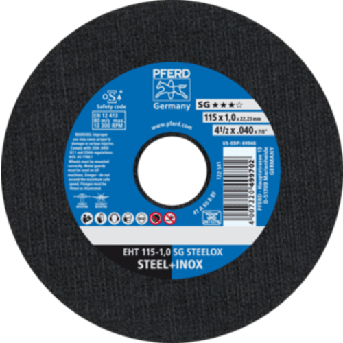 CUT OFF S/S 115X1.0X22 SG PFERD - STEELOX = HIGH PERFORMANCE