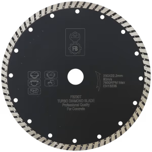DIAMOND BLD 230MM CONTINUOUS TURBO FB - WET/DRY CUT - CONCRETE/BRICK/TILES