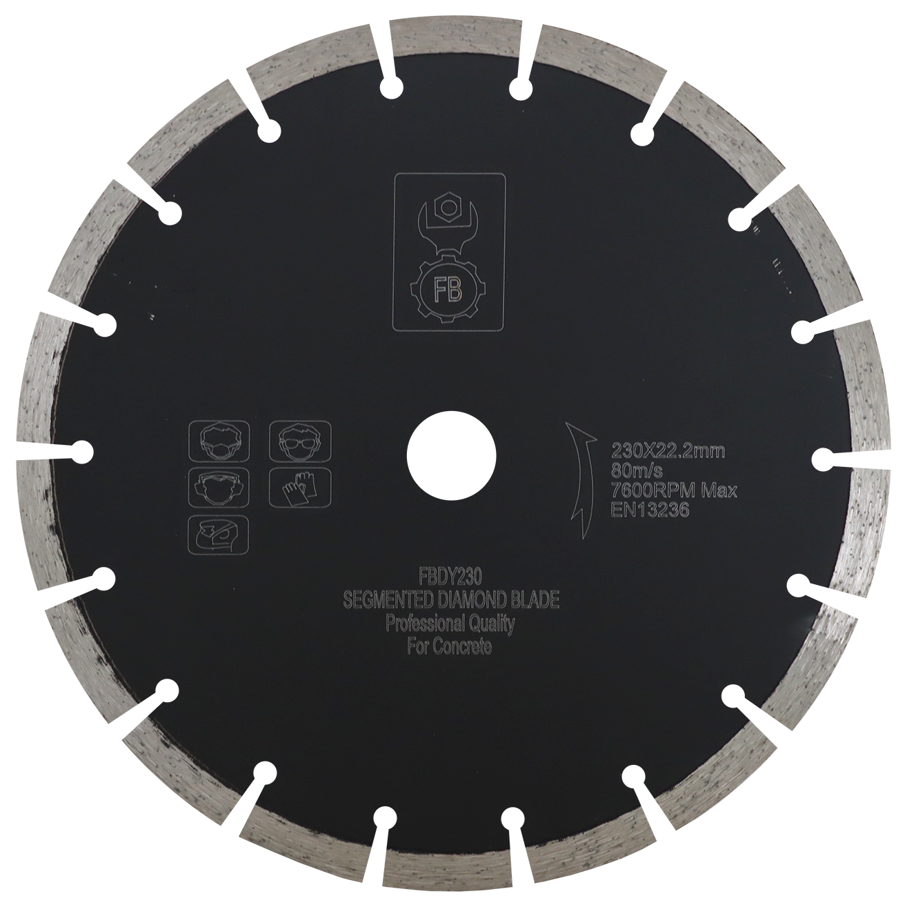 DIAMOND BLD 230MM SEGMENTED FB - WET/DRY CUT - CONCRETE/BRICK