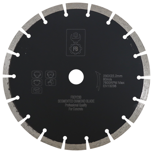 DIAMOND BLD 230MM SEGMENTED FB - WET/DRY CUT - CONCRETE/BRICK