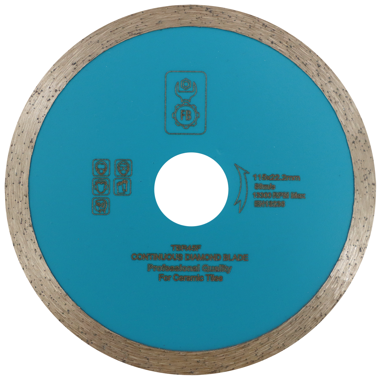 DIAMOND BLD 115MM CONTINUOUS FB - WET CUT - CERAMIC TILES/FIBREGLASS