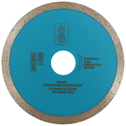 DIAMOND BLD 115MM CONTINUOUS FB - WET CUT - CERAMIC TILES/FIBREGLASS