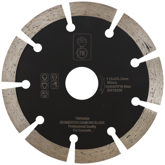 DIAMOND BLD 115MM SEGMENTED FB - WET/DRY CUT - CONCRETE/BRICK
