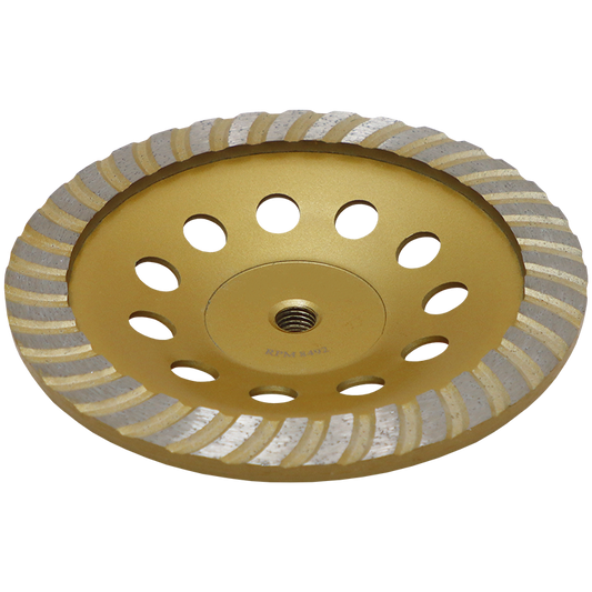 DIA CUP WHEEL 180X14MM COLD PRESSED - 14MM THREAD HOLE - DIAMOND CUP WHEEL