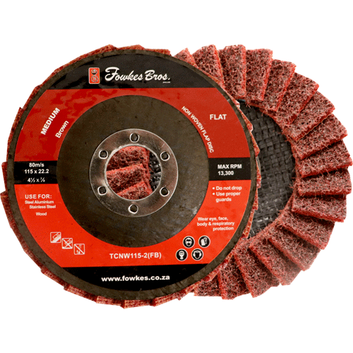 FLAP DISC NON WOVEN 115X22 MEDIUM - BROWN -SCOTCH BRITE- FOR STEEL
